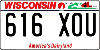 WI license plate 616XOU