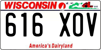 WI license plate 616XOV