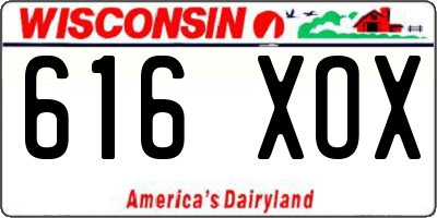WI license plate 616XOX