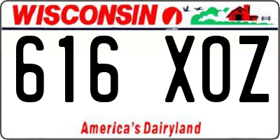 WI license plate 616XOZ