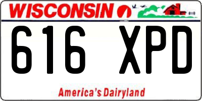 WI license plate 616XPD