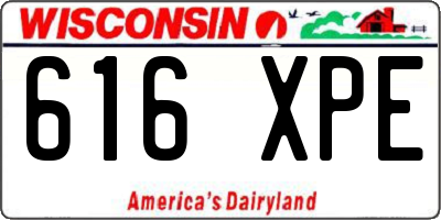 WI license plate 616XPE