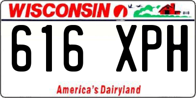 WI license plate 616XPH