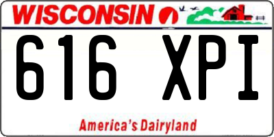 WI license plate 616XPI