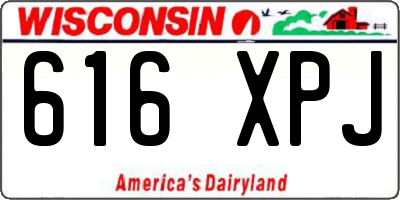 WI license plate 616XPJ