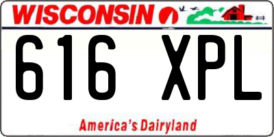 WI license plate 616XPL