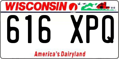 WI license plate 616XPQ