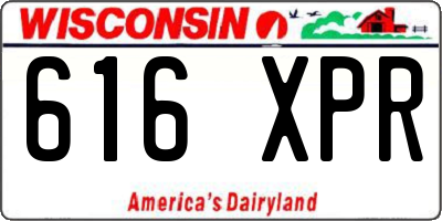 WI license plate 616XPR