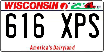 WI license plate 616XPS