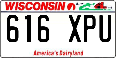 WI license plate 616XPU