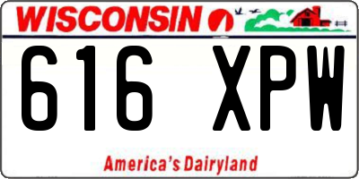 WI license plate 616XPW