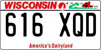 WI license plate 616XQD