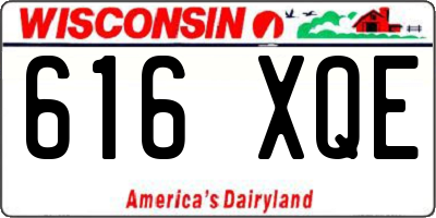WI license plate 616XQE