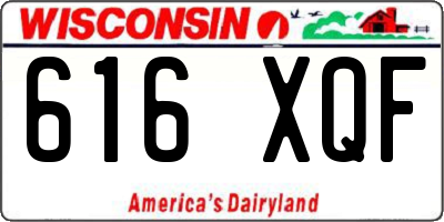 WI license plate 616XQF
