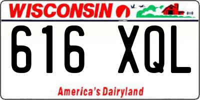 WI license plate 616XQL