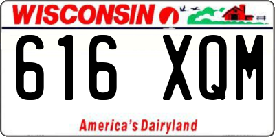 WI license plate 616XQM
