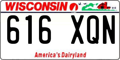 WI license plate 616XQN