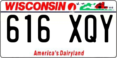 WI license plate 616XQY