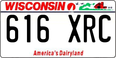 WI license plate 616XRC