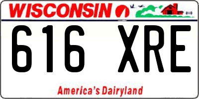 WI license plate 616XRE