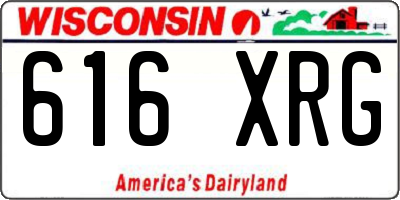 WI license plate 616XRG