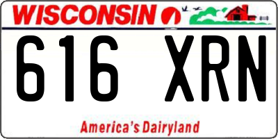 WI license plate 616XRN