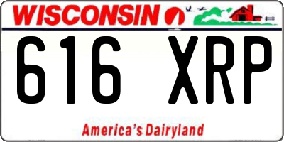 WI license plate 616XRP