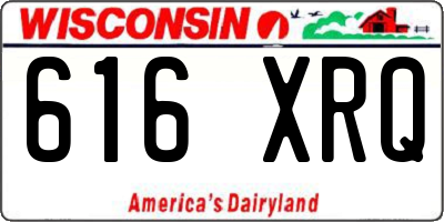 WI license plate 616XRQ