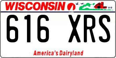 WI license plate 616XRS