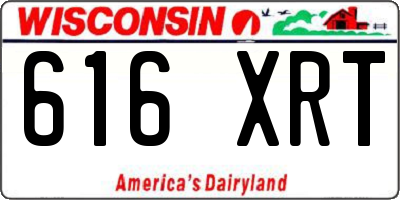 WI license plate 616XRT