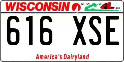 WI license plate 616XSE