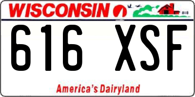 WI license plate 616XSF