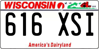 WI license plate 616XSI