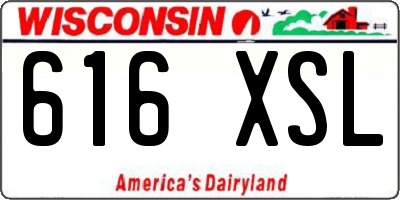 WI license plate 616XSL