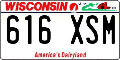 WI license plate 616XSM