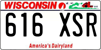 WI license plate 616XSR