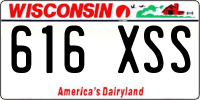 WI license plate 616XSS