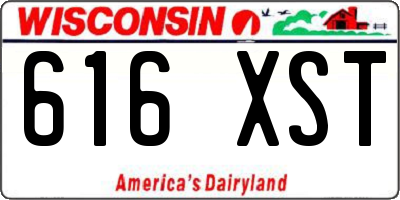 WI license plate 616XST
