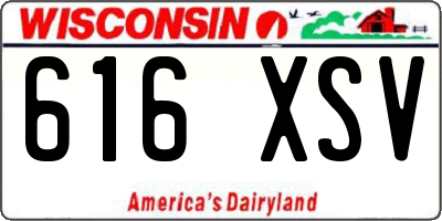 WI license plate 616XSV