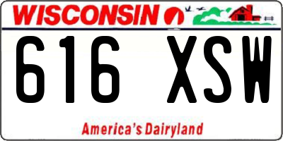 WI license plate 616XSW