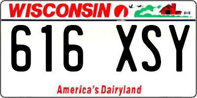WI license plate 616XSY
