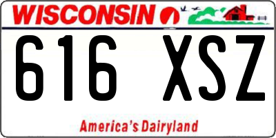 WI license plate 616XSZ