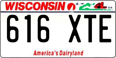 WI license plate 616XTE