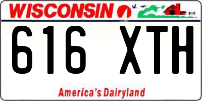 WI license plate 616XTH
