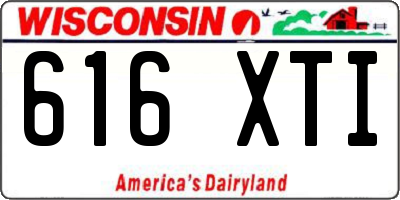 WI license plate 616XTI