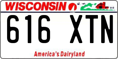 WI license plate 616XTN