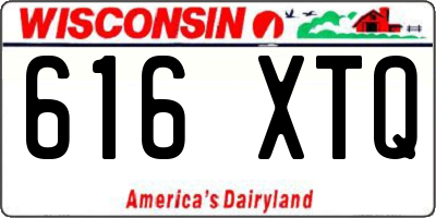 WI license plate 616XTQ