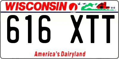 WI license plate 616XTT