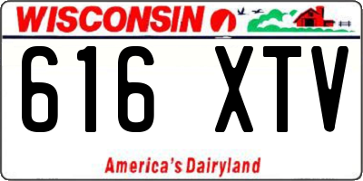 WI license plate 616XTV