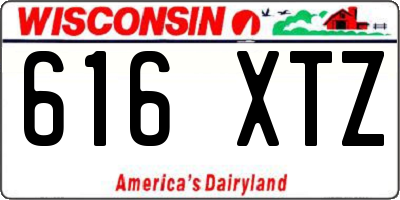 WI license plate 616XTZ